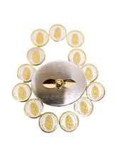 Cargar imagen en el visor de la galería, ARRAS VIRGEN DE GUADALUPE MONEDAS BISEL ORO LAMINADO
