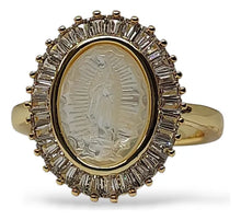 Cargar imagen en el visor de la galería, Juego De Collar Y Anillo Con Virgen De Guadalupe Tallada