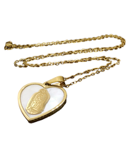 Cargar imagen en el visor de la galería, Gargantilla Corazón blanco onix / virgen de guadalupe