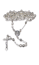 Cargar imagen en el visor de la galería, Rosario De Plata / Cuentas Azucarada Y Lisa