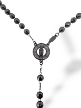 Cargar imagen en el visor de la galería, Rosario Negro Facetado # 6 / Medalla ,cruz Con Zirconias