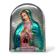 Cargar imagen en el visor de la galería, Retablo Plata Virgen De Guadalupe Color