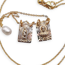 Cargar imagen en el visor de la galería, Gargantilla Escapulario Virgen Guadalupe Y Sagrado Corazón