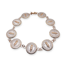 Cargar imagen en el visor de la galería, Pulsera con Medallas T. A | Plata y oro 14 K