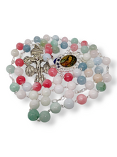 Cargar imagen en el visor de la galería, Rosario Ágata Multicolor Medalla Virgen De Guadalupe