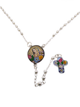 Cargar imagen en el visor de la galería, Rosario De Plata Con Naturaleza Muerta Encapsulada