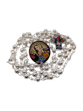 Cargar imagen en el visor de la galería, Rosario De Plata Con Naturaleza Muerta Encapsulada