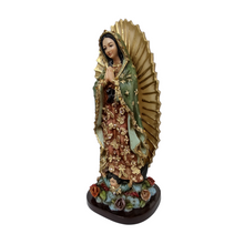 Cargar imagen en el visor de la galería, Figura de la Virgen de Guadalupe de Resina decorada con Pedrería