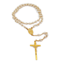 Cargar imagen en el visor de la galería, Rosario perla dorado | Modelo 256