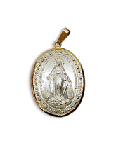 Cargar imagen en el visor de la galería, Medalla Milagrosa Plata Con Bisel Oro 14K
