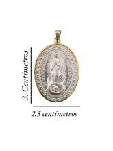 Cargar imagen en el visor de la galería, Medalla plata con bisel oro  14 k  (doble vista)
