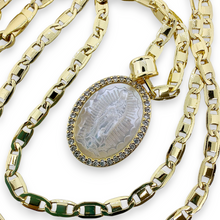Cargar imagen en el visor de la galería, Juego De Collar Y Anillo Con Virgen De Guadalupe Tallada
