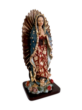 Cargar imagen en el visor de la galería, Figura de la Virgen de Guadalupe de Resina decorada con Pedrería
