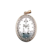 Cargar imagen en el visor de la galería, Medalla Milagrosa, Plata Con Virgen Y Bisel En Oro 14 K
