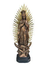 Cargar imagen en el visor de la galería, Virgen Guadalupe Bronce con Piedras
