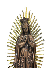 Cargar imagen en el visor de la galería, Virgen Guadalupe Bronce con Piedras
