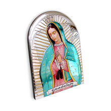 Cargar imagen en el visor de la galería, Retablo Plata Virgen De Guadalupe Color
