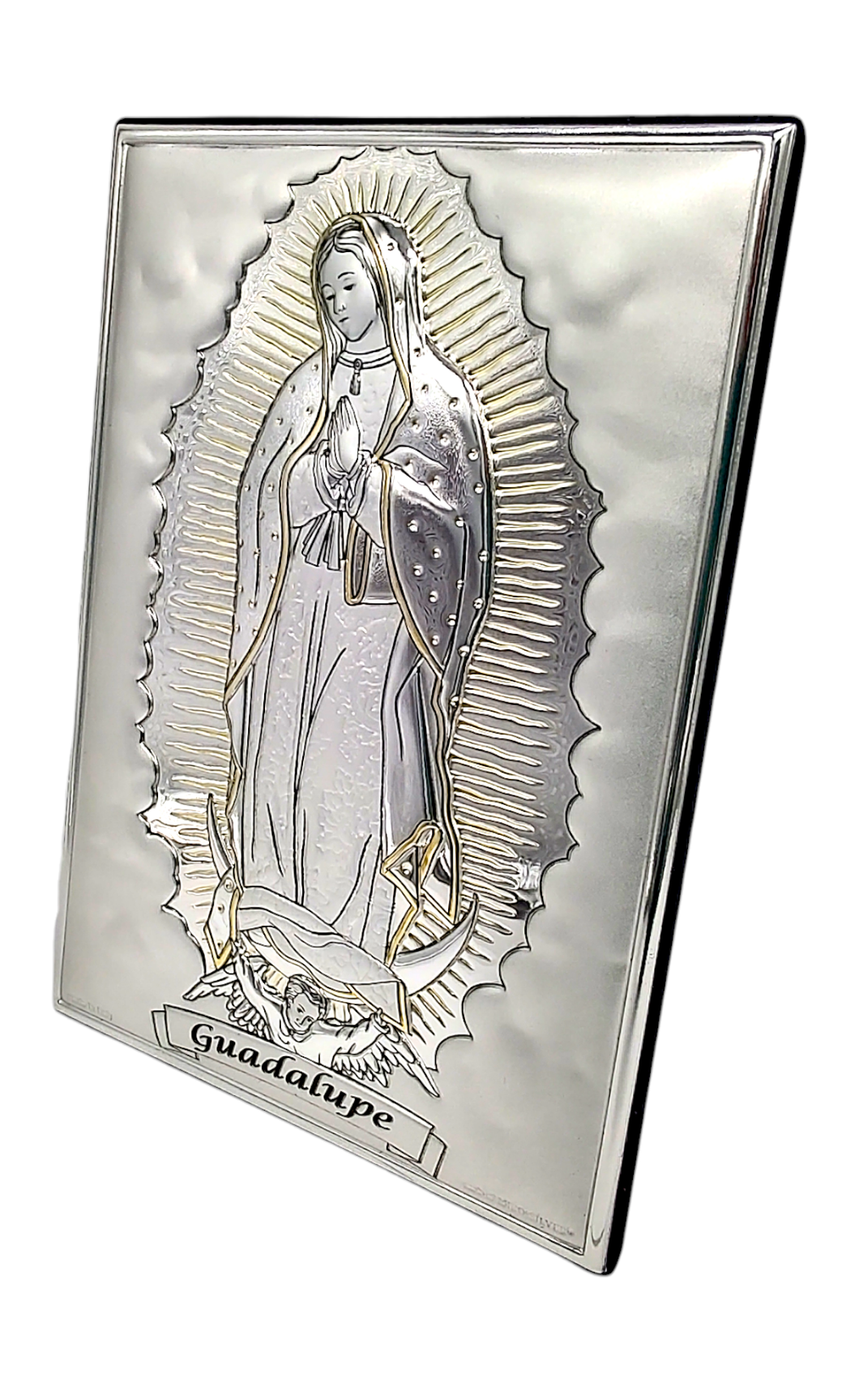 RETABLO PLATA MEDIANO / VIRGEN DE GUADALUPE