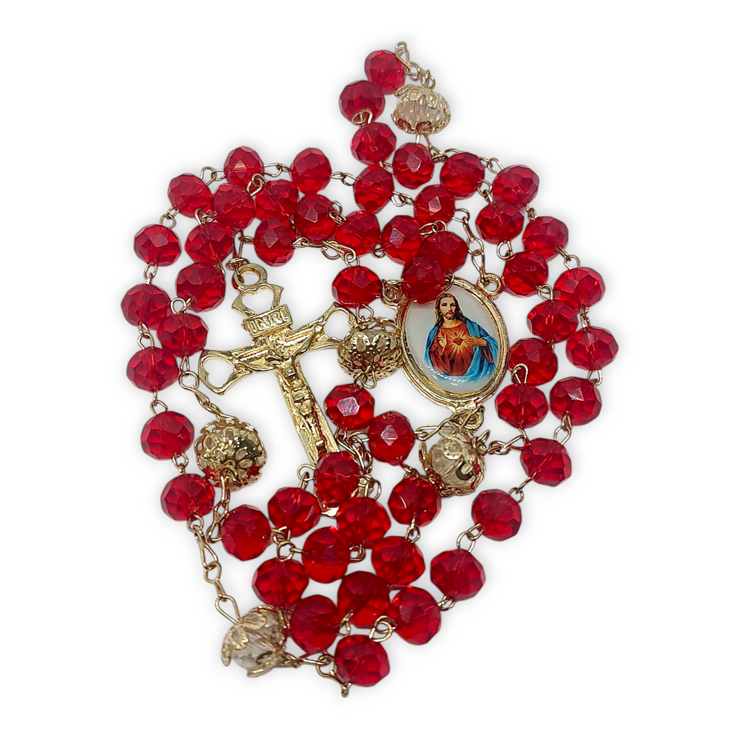 Rosario Cristal Sagrado Corazón