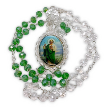 Cargar imagen en el visor de la galería, Rosario Cristal Medalla San Judas Tadeo
