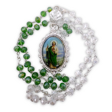 Cargar imagen en el visor de la galería, Rosario Cristal Medalla San Judas Tadeo
