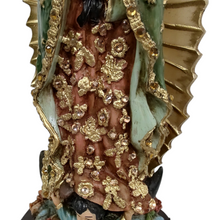 Cargar imagen en el visor de la galería, Figura de la Virgen de Guadalupe de Resina decorada con Pedrería
