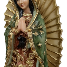 Cargar imagen en el visor de la galería, Figura de la Virgen de Guadalupe de Resina decorada con Pedrería
