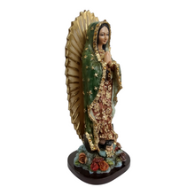 Cargar imagen en el visor de la galería, Figura de la Virgen de Guadalupe de Resina decorada con Pedrería

