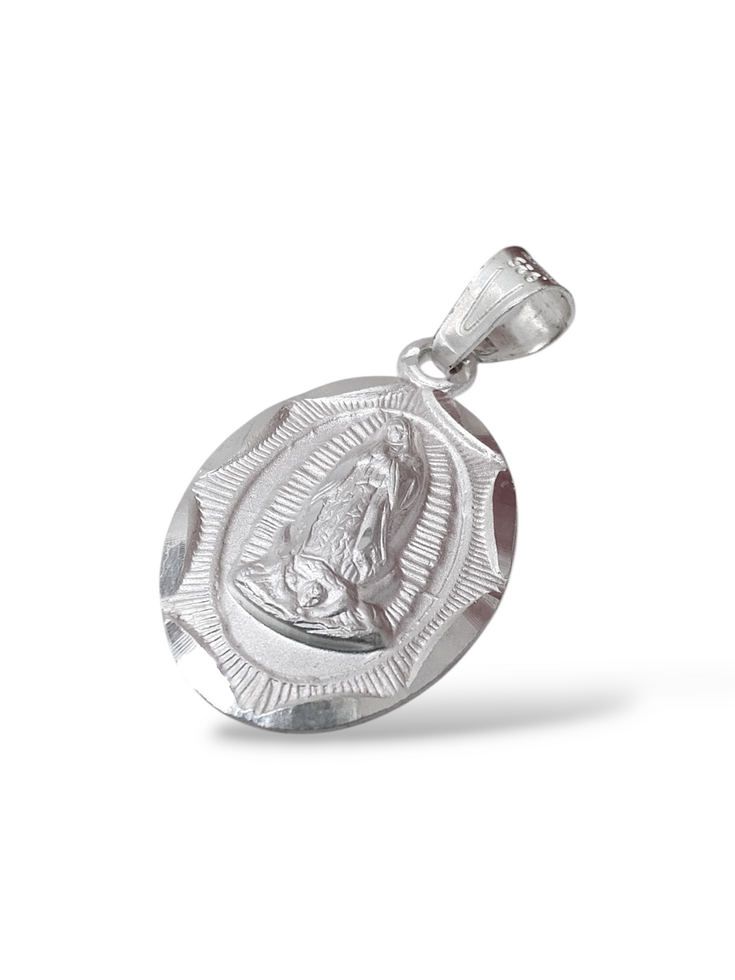 Medalla Con Cadena De  Plata  / Virgen De Guadalupe