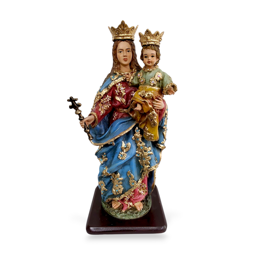 Virgen Maria Auxiliadora Decorada Con Pedreria