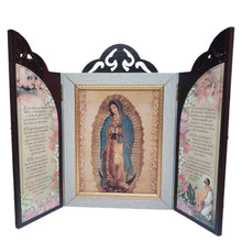 Cargar imagen en el visor de la galería, Tríptico Laminado Virgen De Guadalupe

