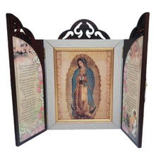 Cargar imagen en el visor de la galería, Tríptico Laminado Virgen De Guadalupe
