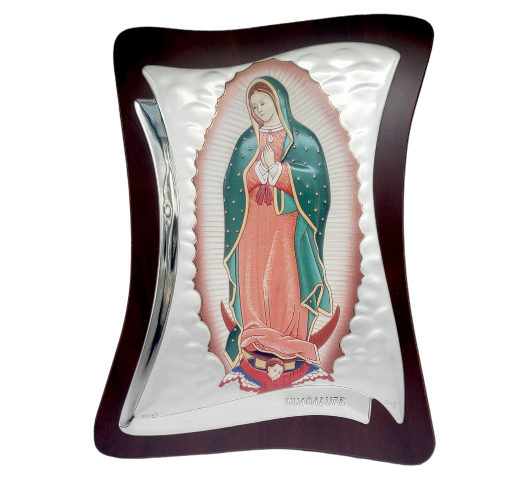 Retablo Plata Virgen De Guadalupe Color