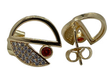 Cargar imagen en el visor de la galería, Dije Y Aretes De Chapa De Oro 18k Con Bisutería

