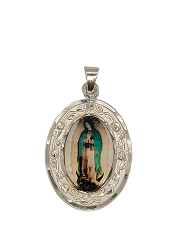 Medalla plata escapulario Virgen Guadalupe / Papa Francisco