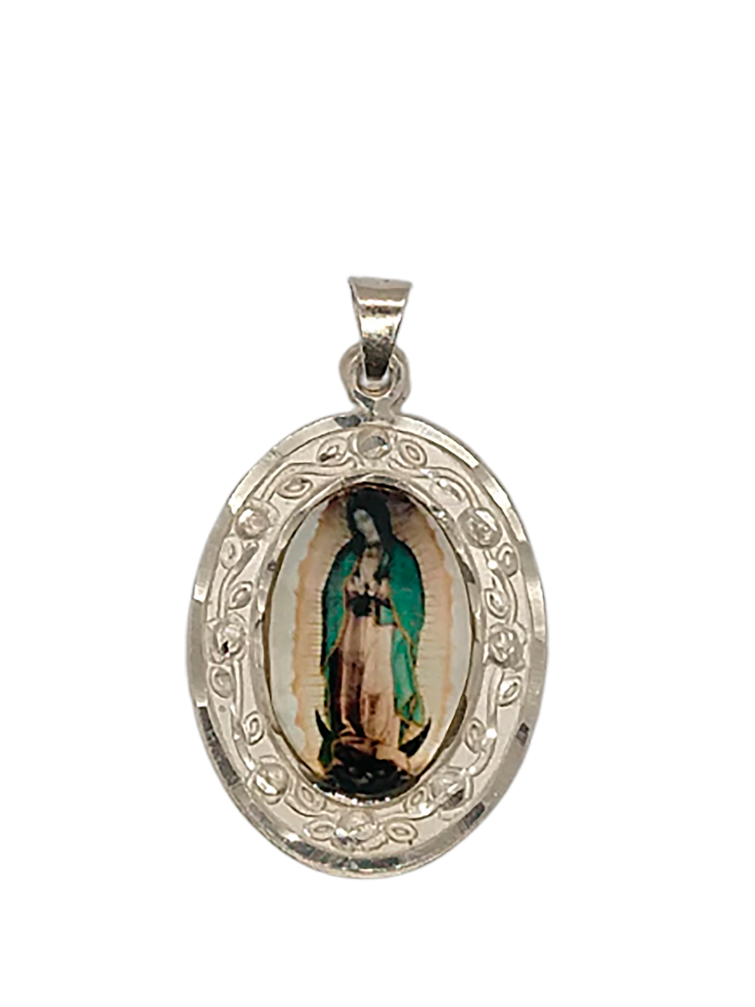 Medalla plata escapulario Virgen Guadalupe / Papa Francisco