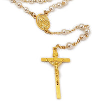 Cargar imagen en el visor de la galería, Rosario perla dorado | Modelo 256
