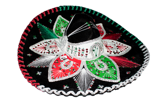 Sombrero tricolor bordado