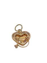 Cargar imagen en el visor de la galería, Dije corazón/piedras y mini anillo de oro | 14K
