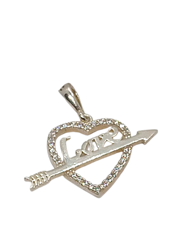 Dije corazón plata con zirconias